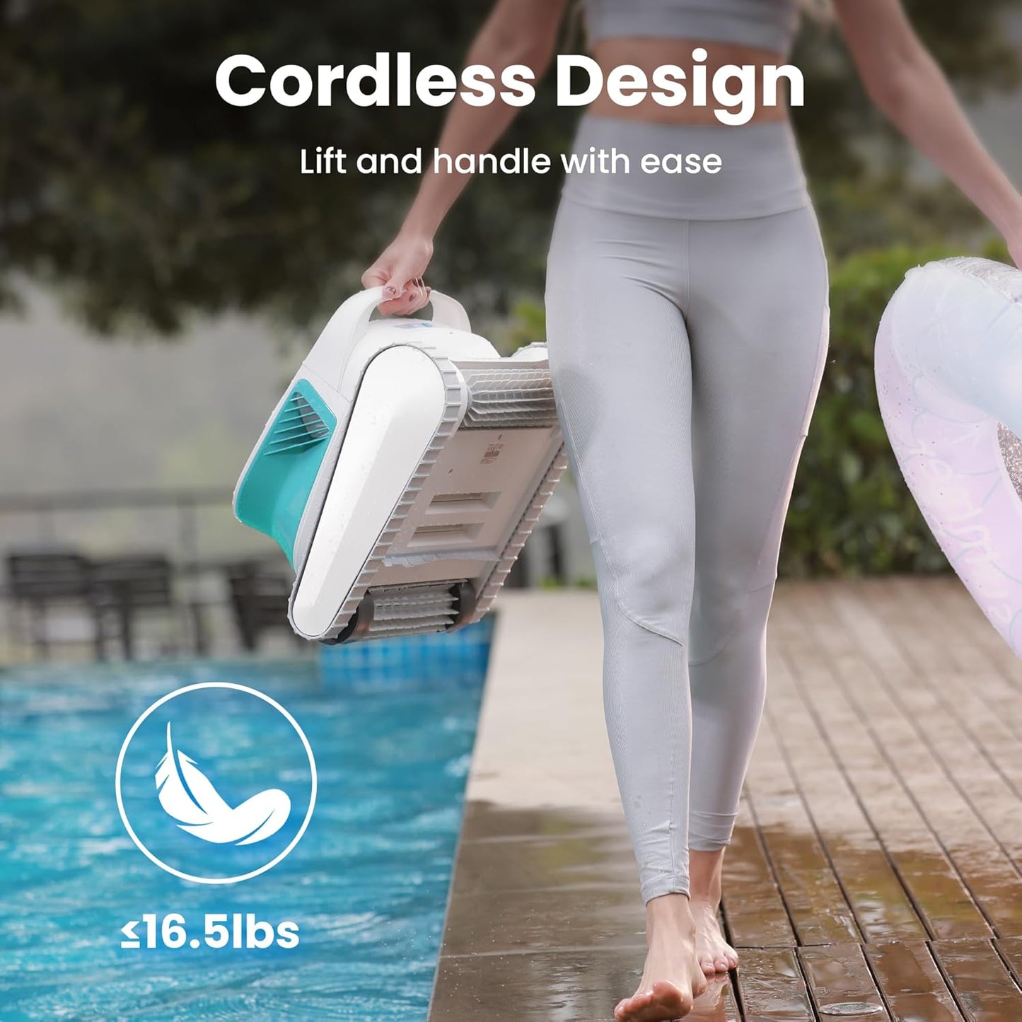 All-in-one Pool Vacuum Robot, 200mins Runtime Cordless Pool Cleaner