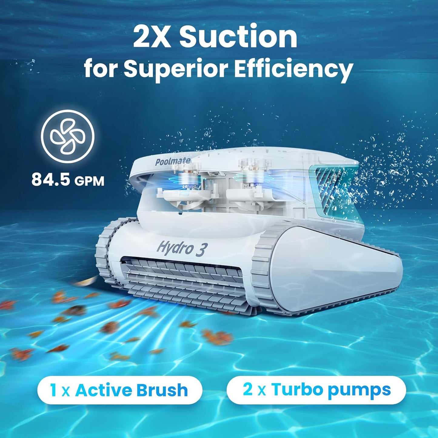 All-in-one Pool Vacuum Robot, 200mins Runtime Cordless Pool Cleaner